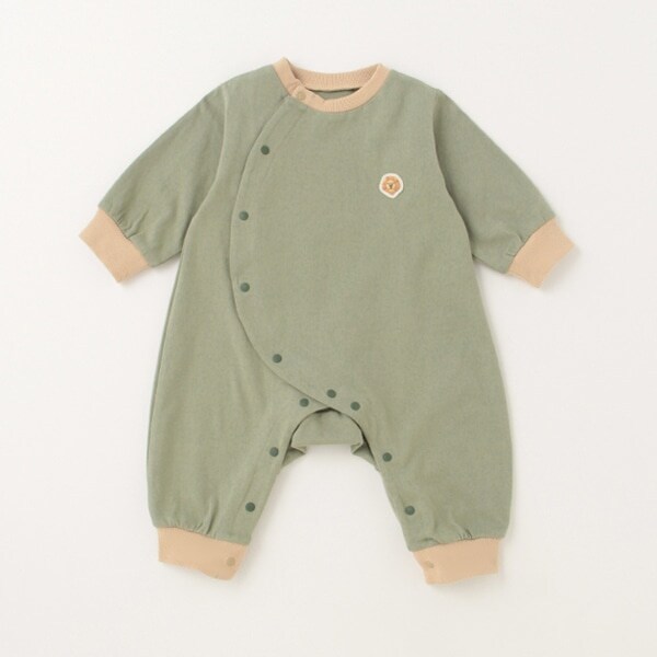 【カーバーオール/ロンパース】【オーシャン＆グラウンド】ワッペン新生児ロンパース