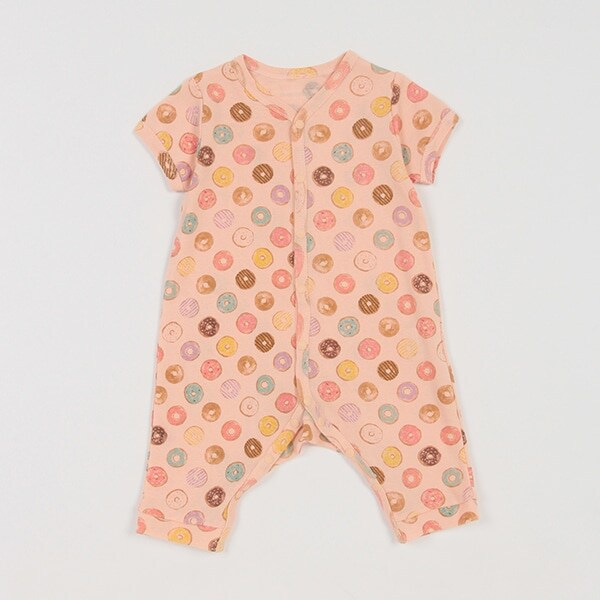 【カバーオール/ロンパース】【オーシャン＆グラウンド】半袖ロンパス Sweet Donuts