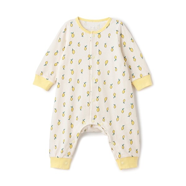 【カーバーオール/ロンパース】【オーシャン＆グラウンド】フルーツ柄新生児ロンパス