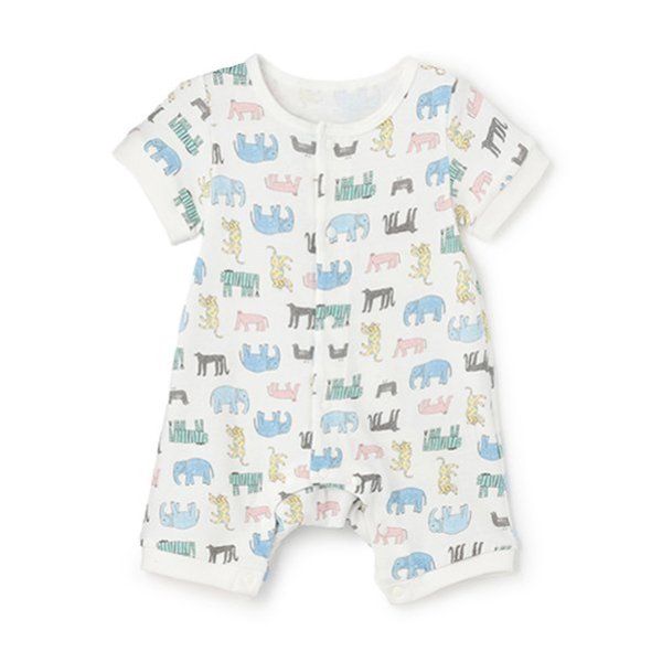 【カーバーオール/ロンパース】【オーシャン＆グラウンド】ソウガラ新生児ロンパス