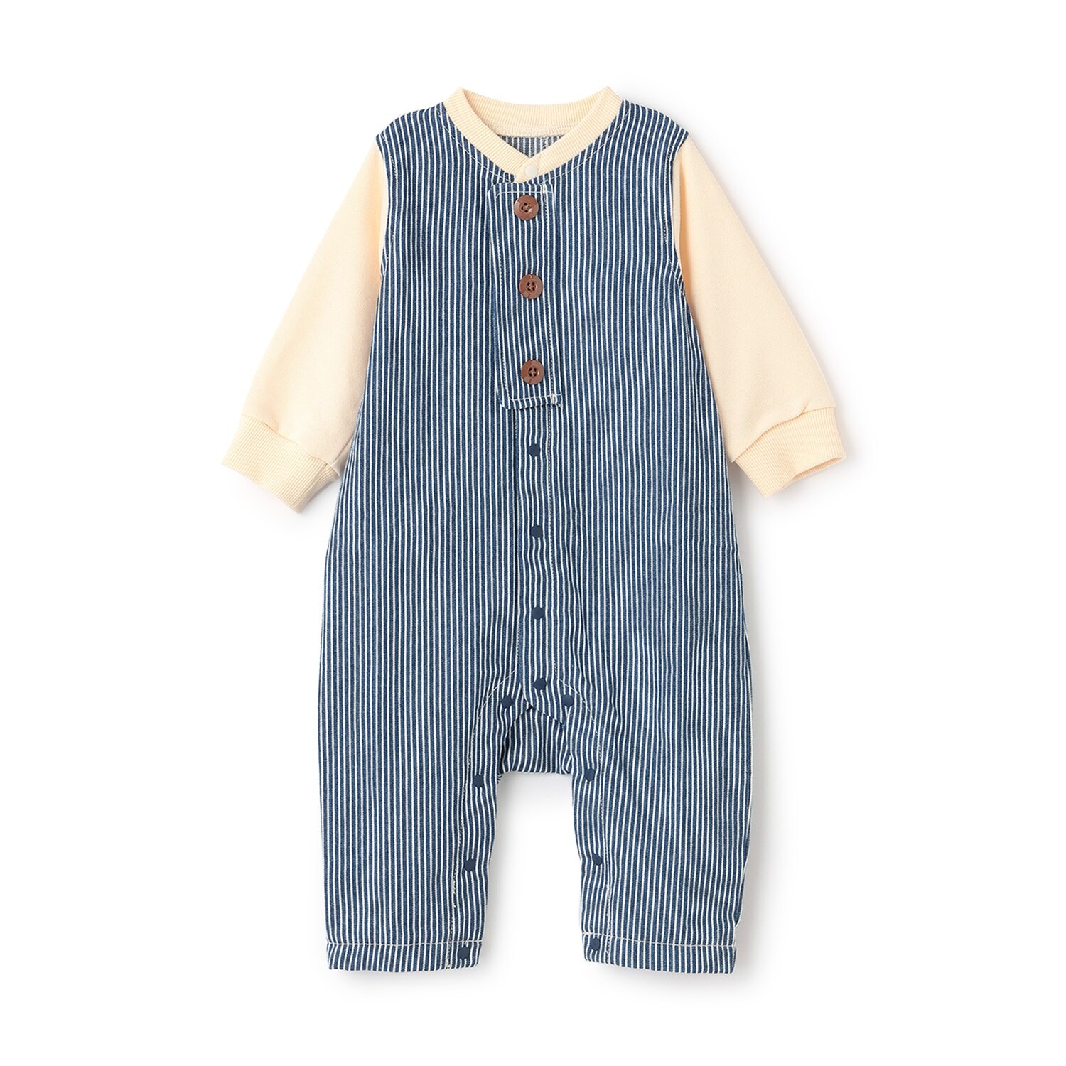 【LaStella】デニムオールレイヤードロンパス