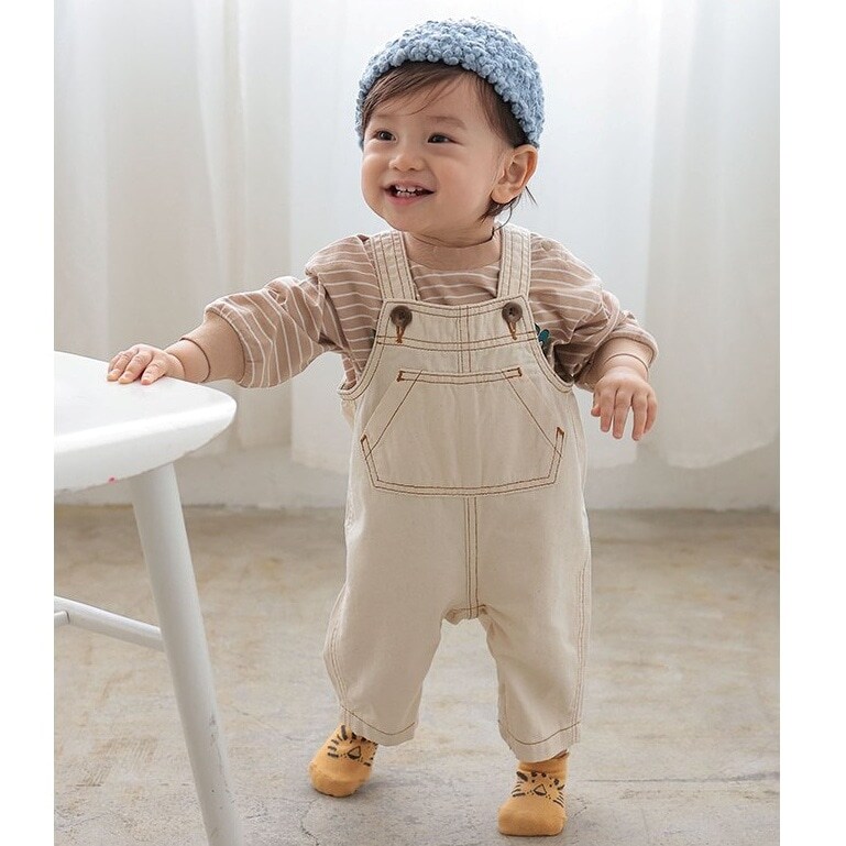 【LaStella】ベビーデニムワークサロペット