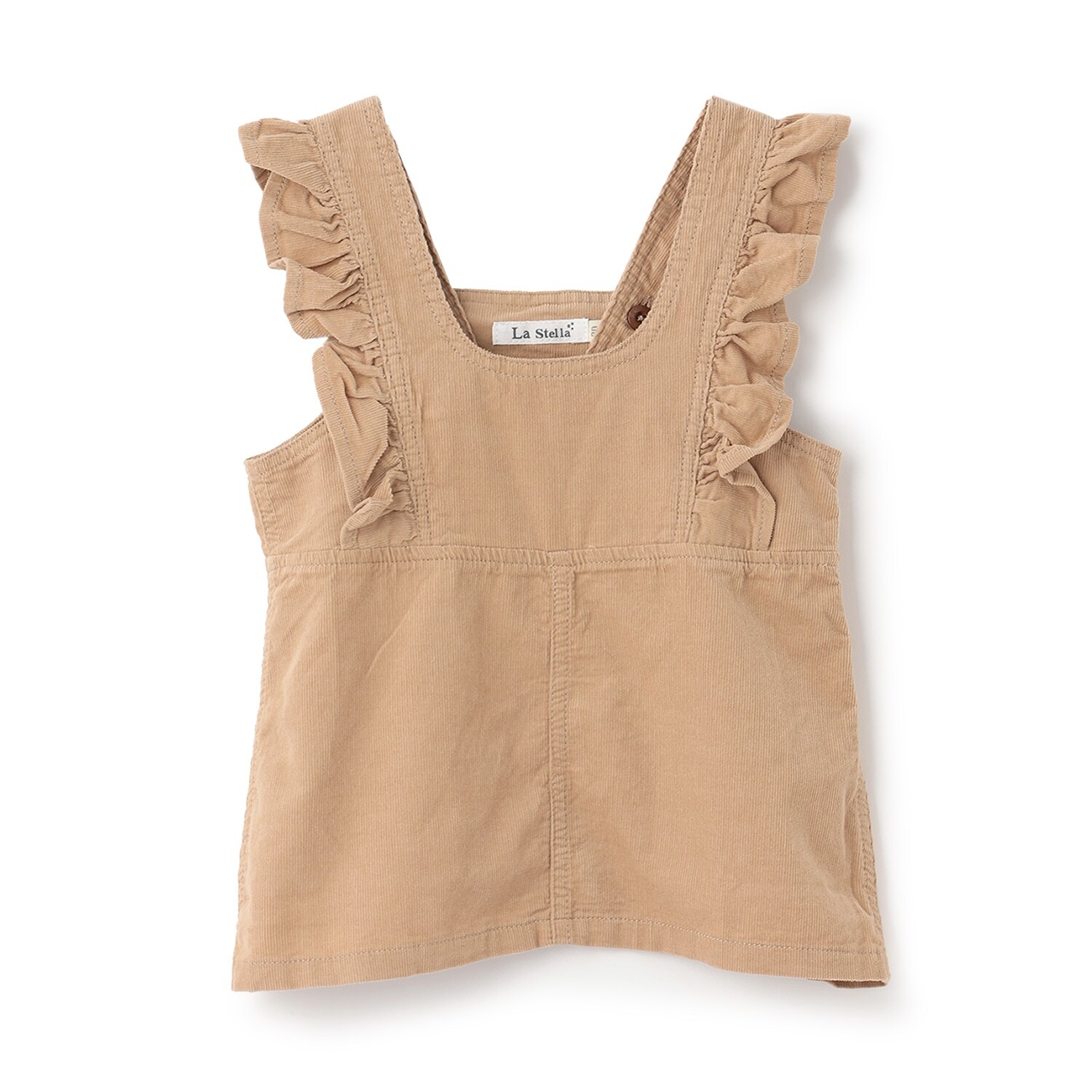 【LaStella】フリルショルダーベビージャンパースカート