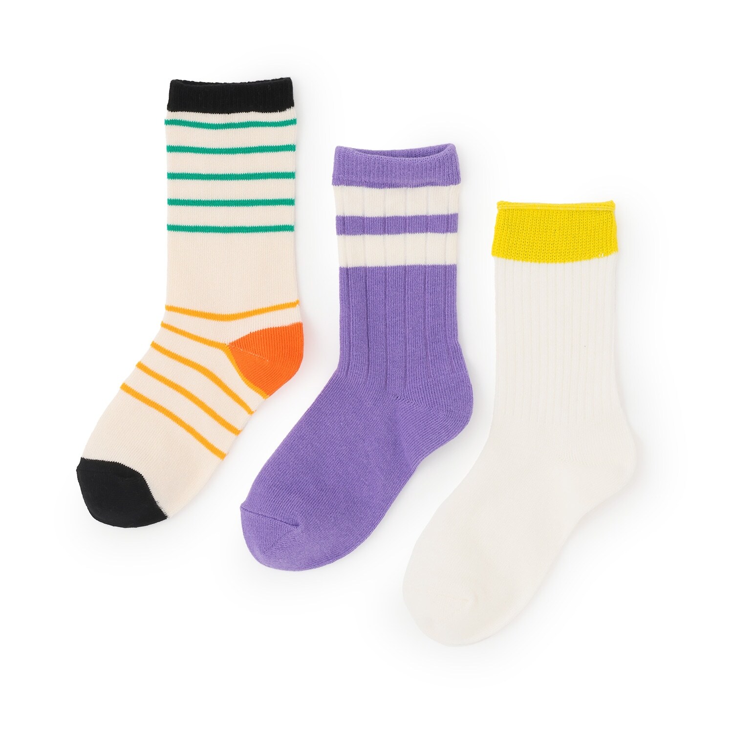 【オーシャン＆グラウンド】カラーデザインクルーソックス3PSET