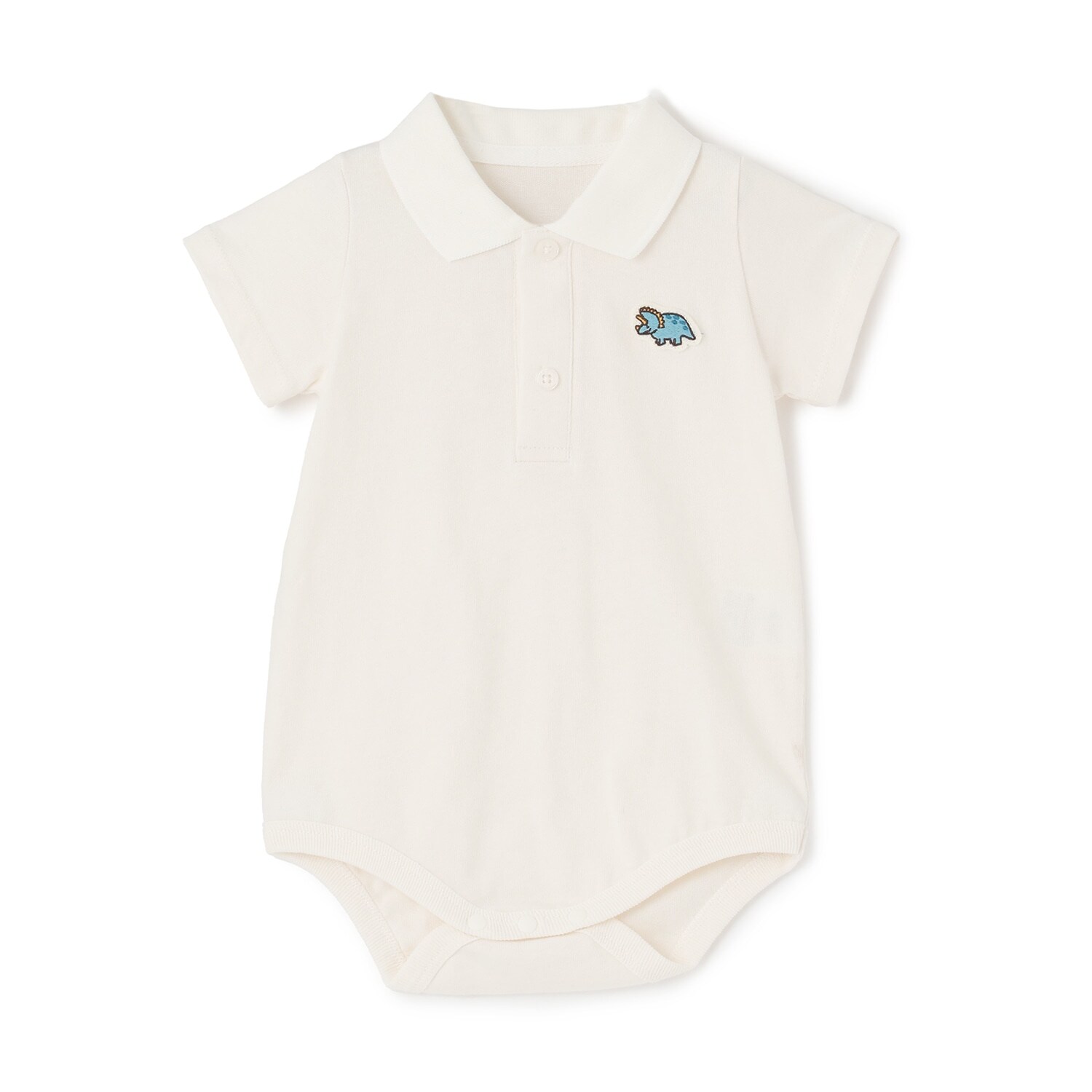 【LaStella】恐竜ワッペンポロボディシャツ