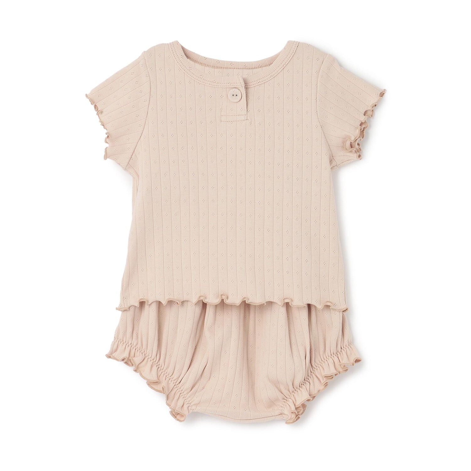 【LaStella】針抜きJQフリルベビーセットアップ