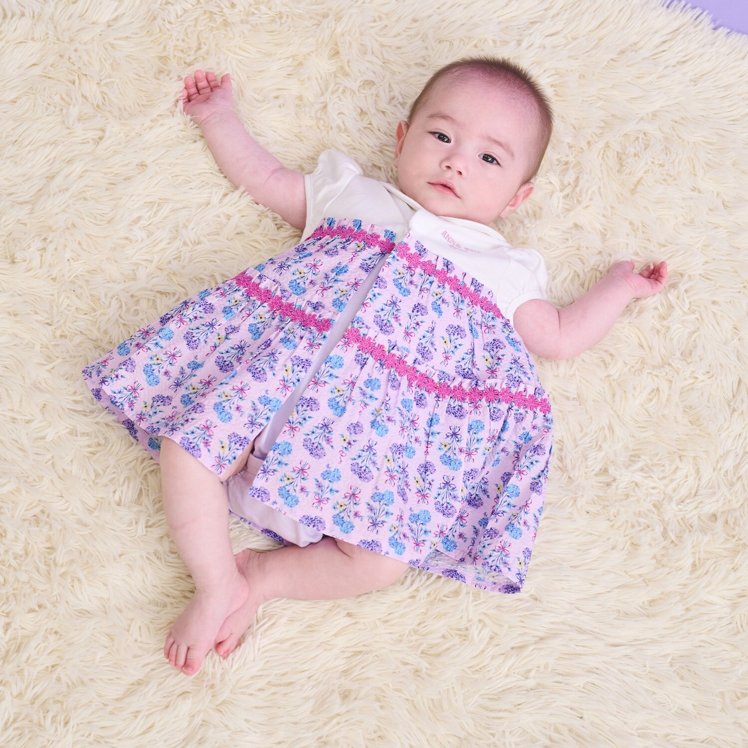 ブーケ花柄ロンパース