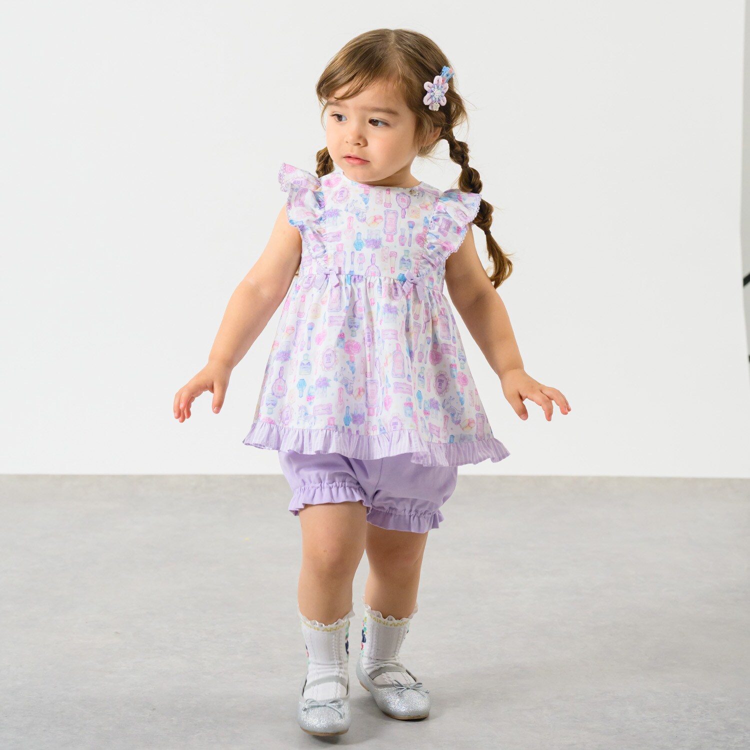 総柄チュニック＋カバーパンツ