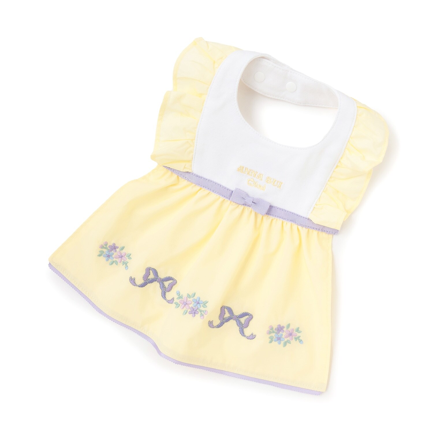 リボンお花刺しゅうスタイ