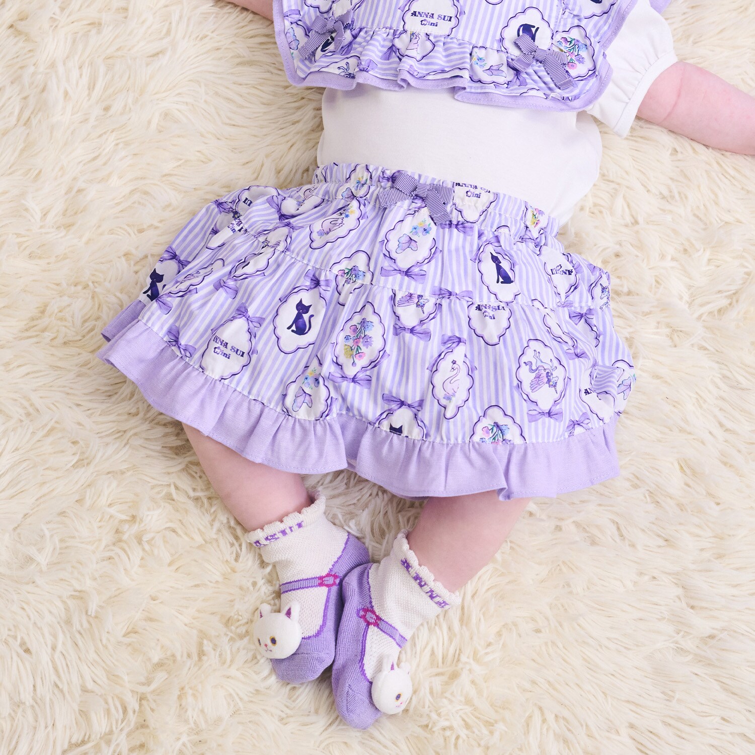 総柄スカート付きカバーパンツ