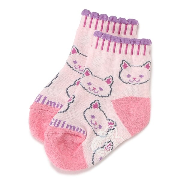 ネコ総顔クルーソックス