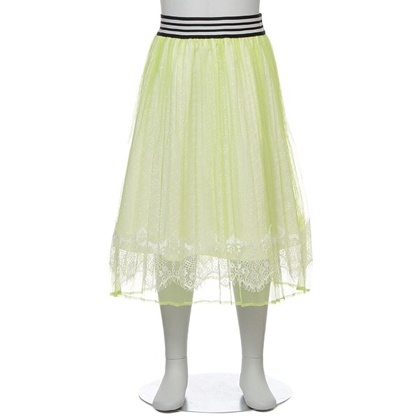 レース×チュール2枚重ねロングスカート