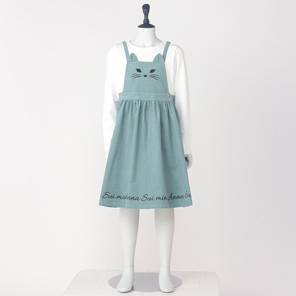 猫ジャンスカ風切り替えワンピース