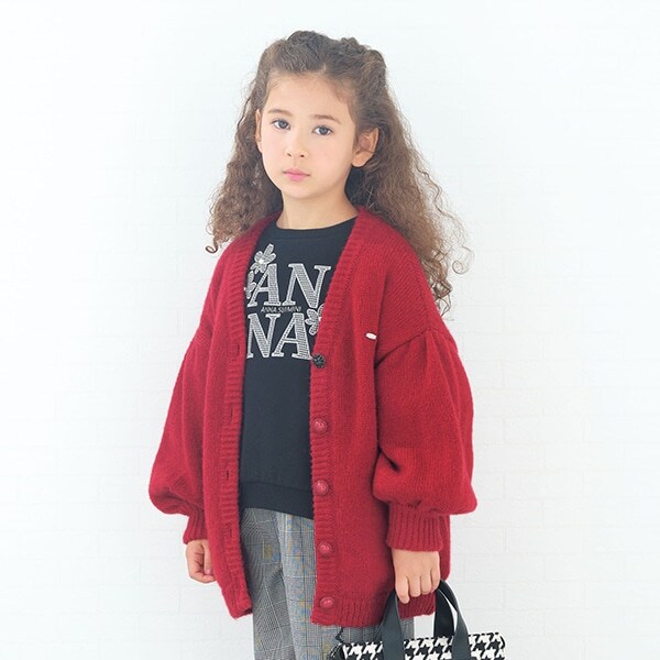 袖ボリュームニットアウター