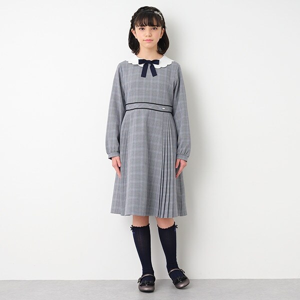 【セレモニーJr】衿スカラ長袖ワンピース