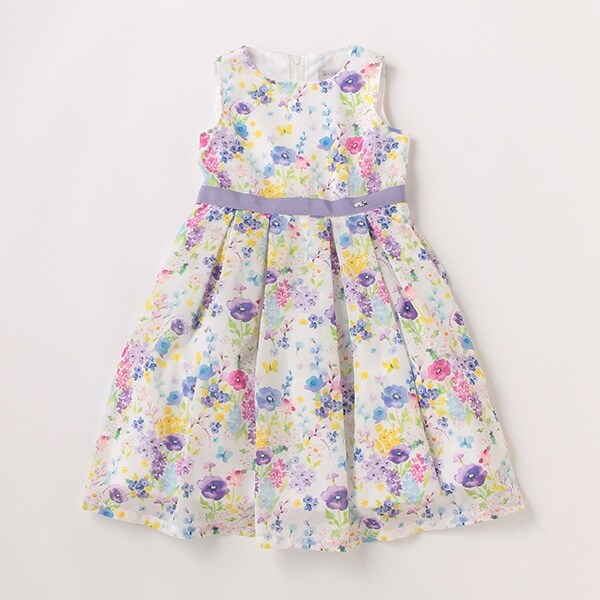 flowerGarden柄ワンピース【日本製】