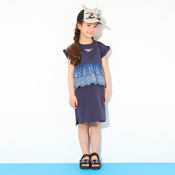 ニットビスチェ+カットワンピース