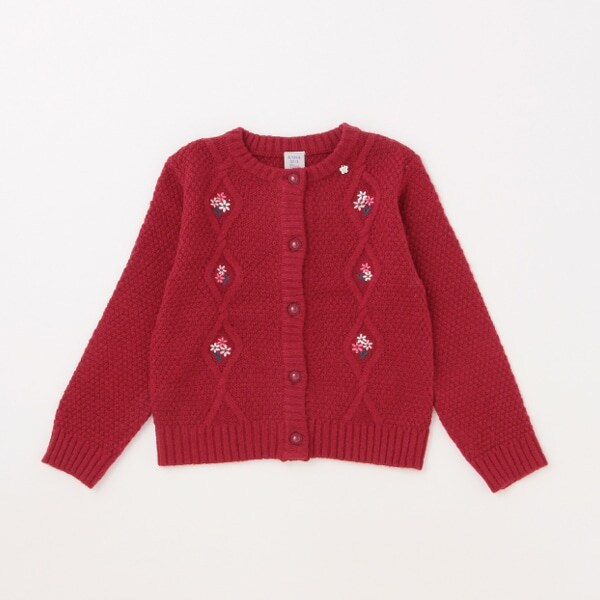 花刺しゅうニットカーディガン