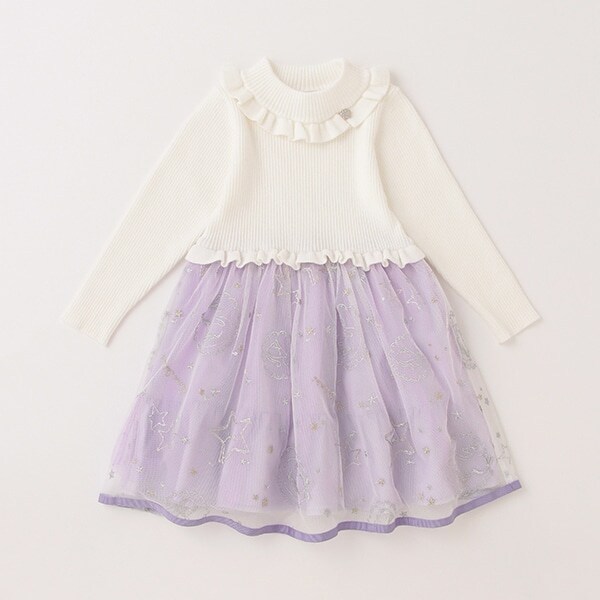 ニットドッキングスワンチュールワンピース