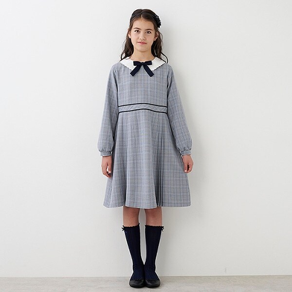 【リンク】【セレモニーJr】衿スカラ長袖ワンピース
