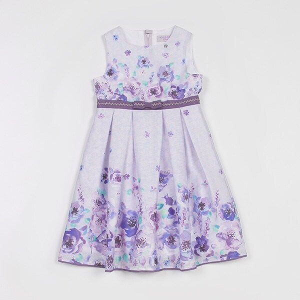 【セレモニー】水彩花柄ワンピース【日本製】