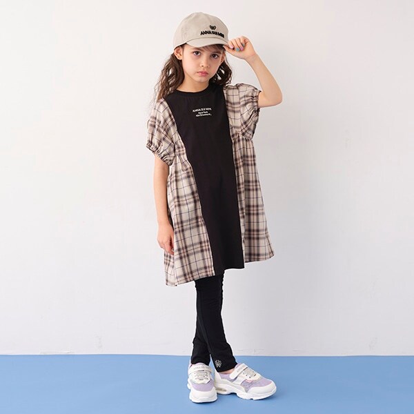 チェックドッキングワンピース