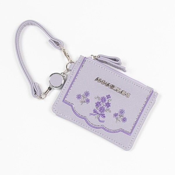 お花ブーケ刺しゅうパスケース