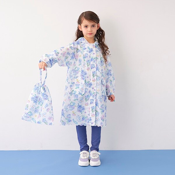 ユニコーン花柄レインコート