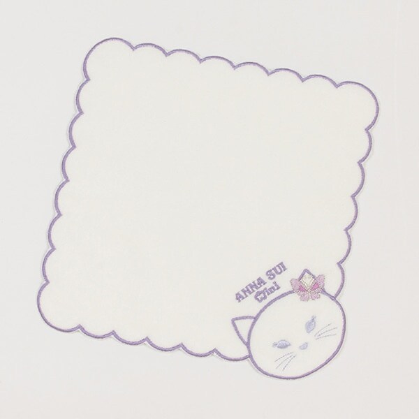 ネコフェイス起毛パイルハンカチ