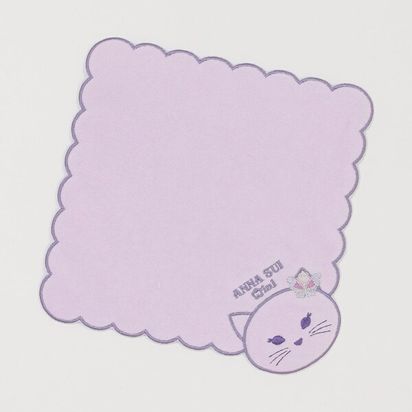 ネコフェイス起毛パイルハンカチ