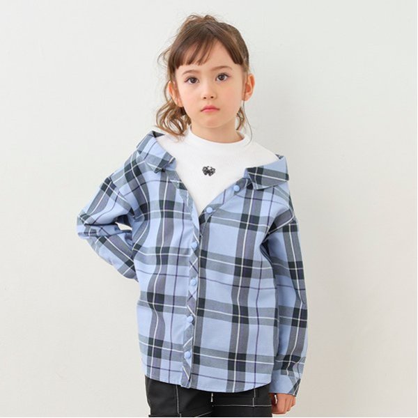 チェックレイヤードトップス