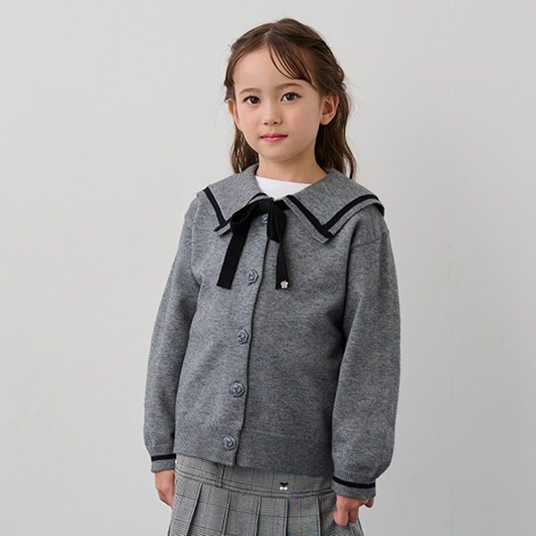 セーラー衿ニットカーディガン