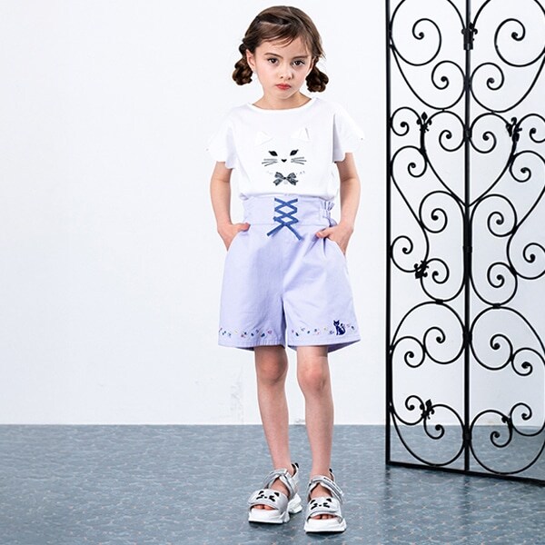 裾ドリーミー刺しゅうショートパンツ