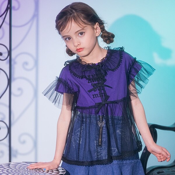 チュールフリルブラウス＋Tシャツset