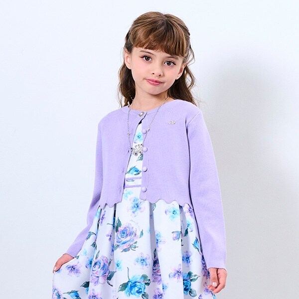 裾スカラップカーディガン