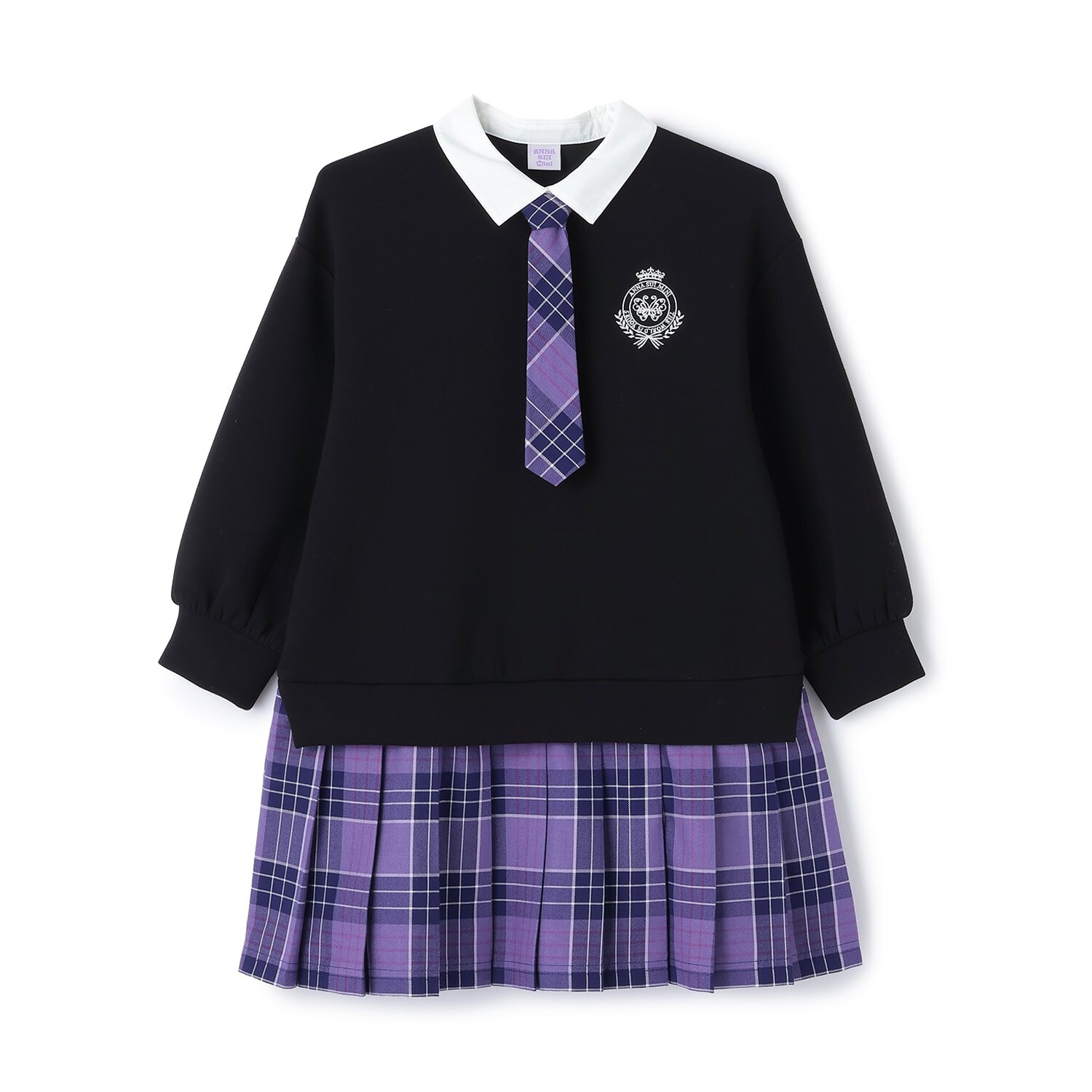 チェックレイヤード風ワンピース