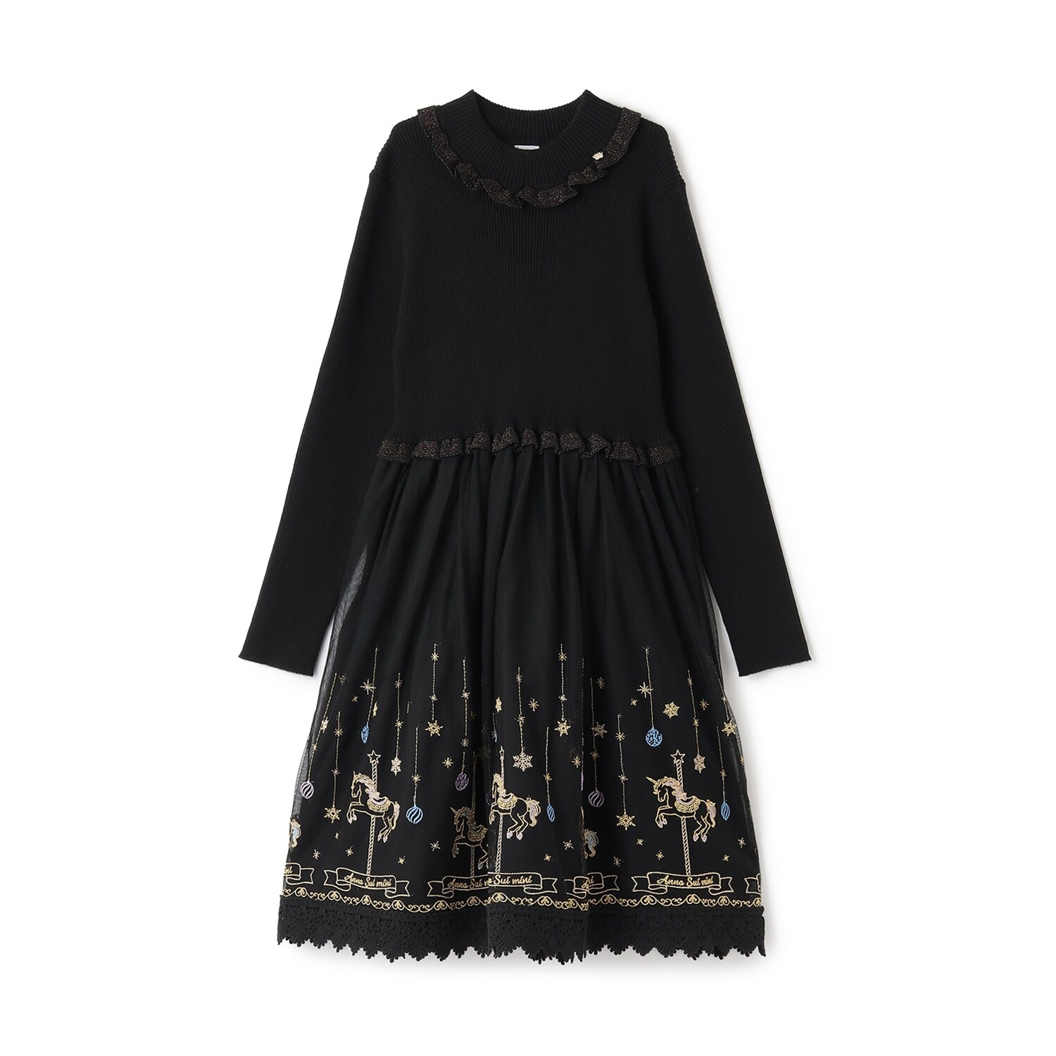 ニットドッキングチュールワンピース