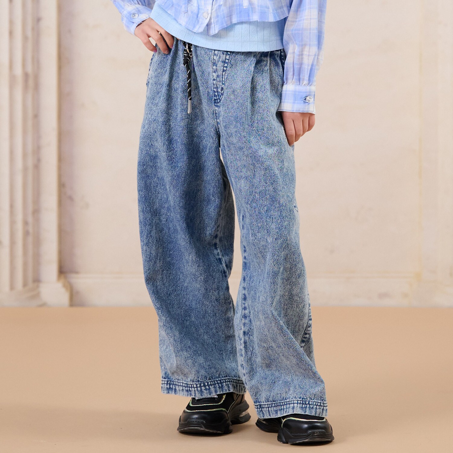 スタイルアップ☆デニムワイドパンツ