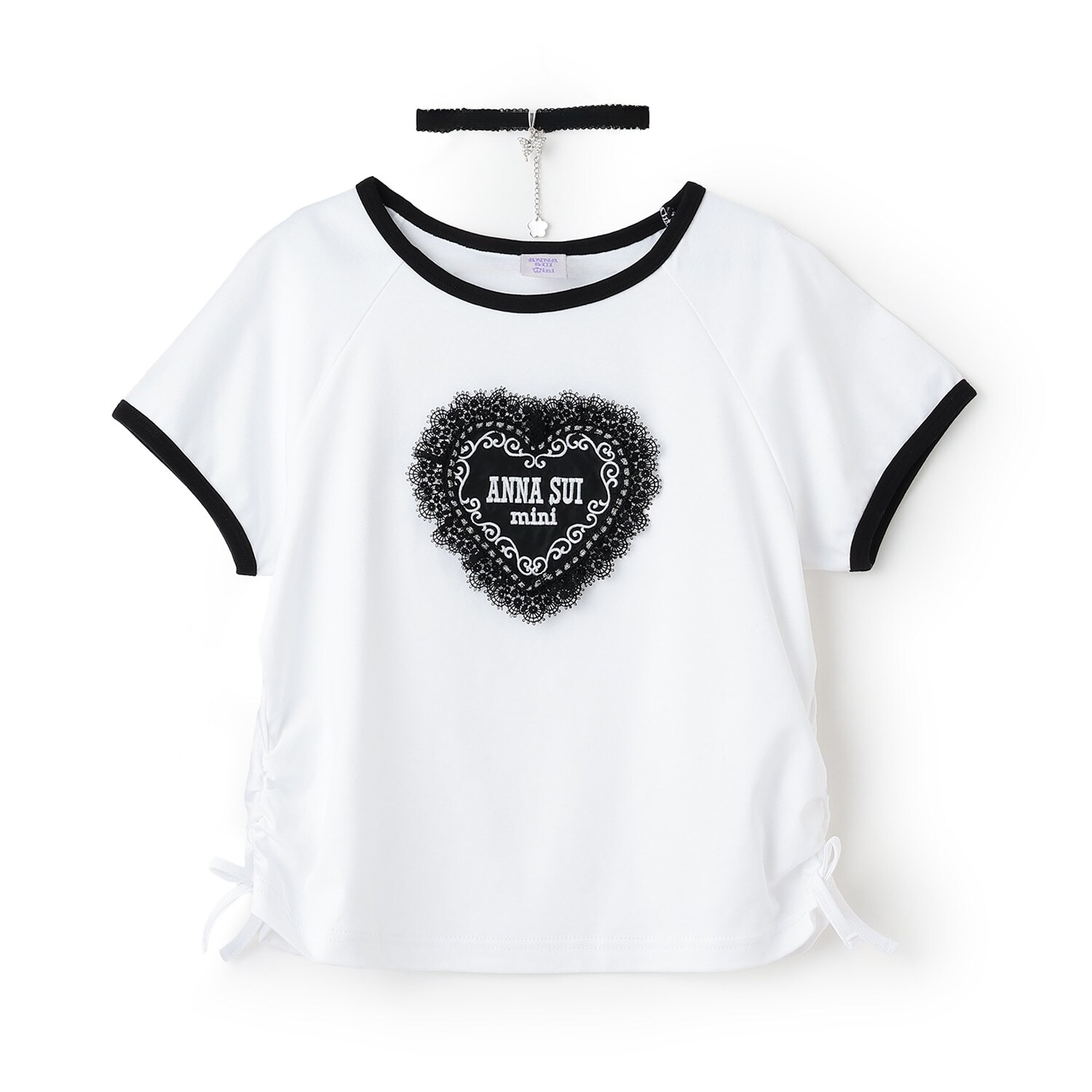 華奢見えハートTシャツ