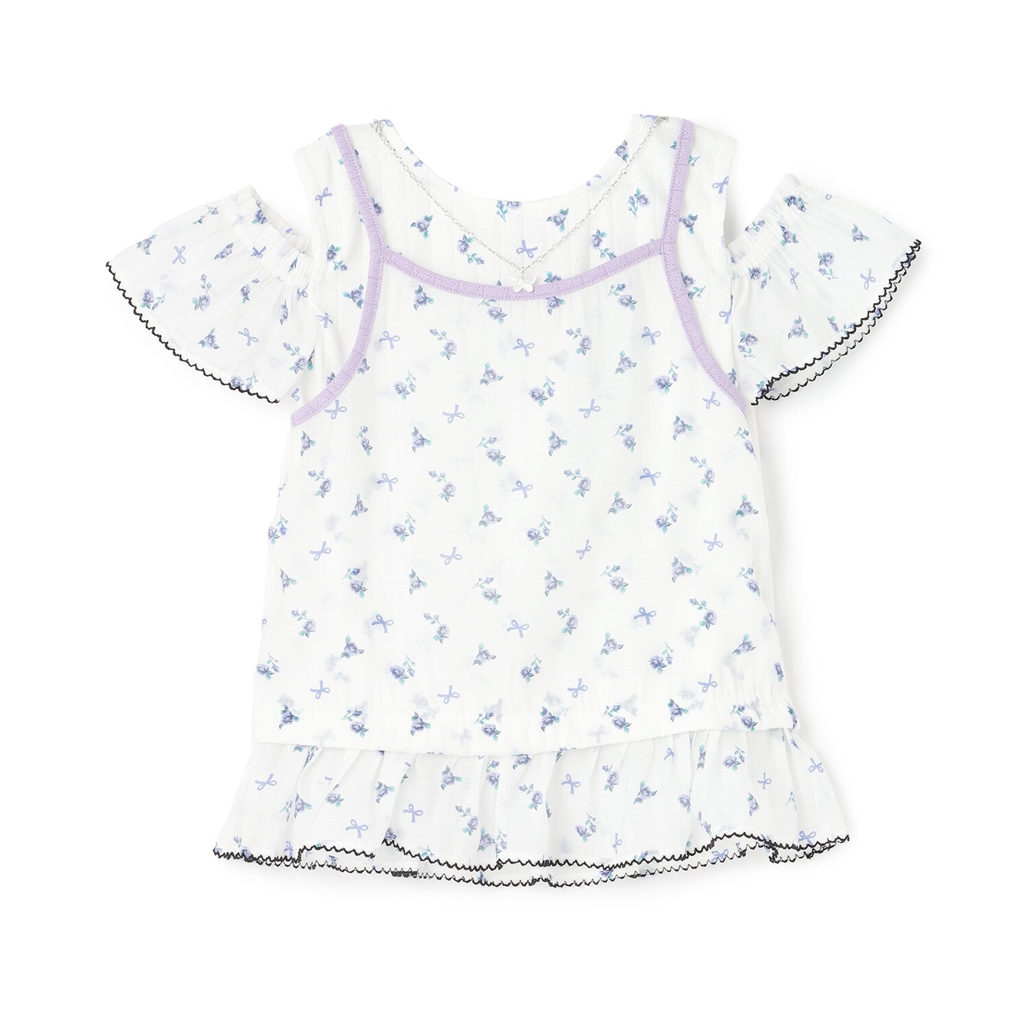 レイヤード風ペプラムTシャツ