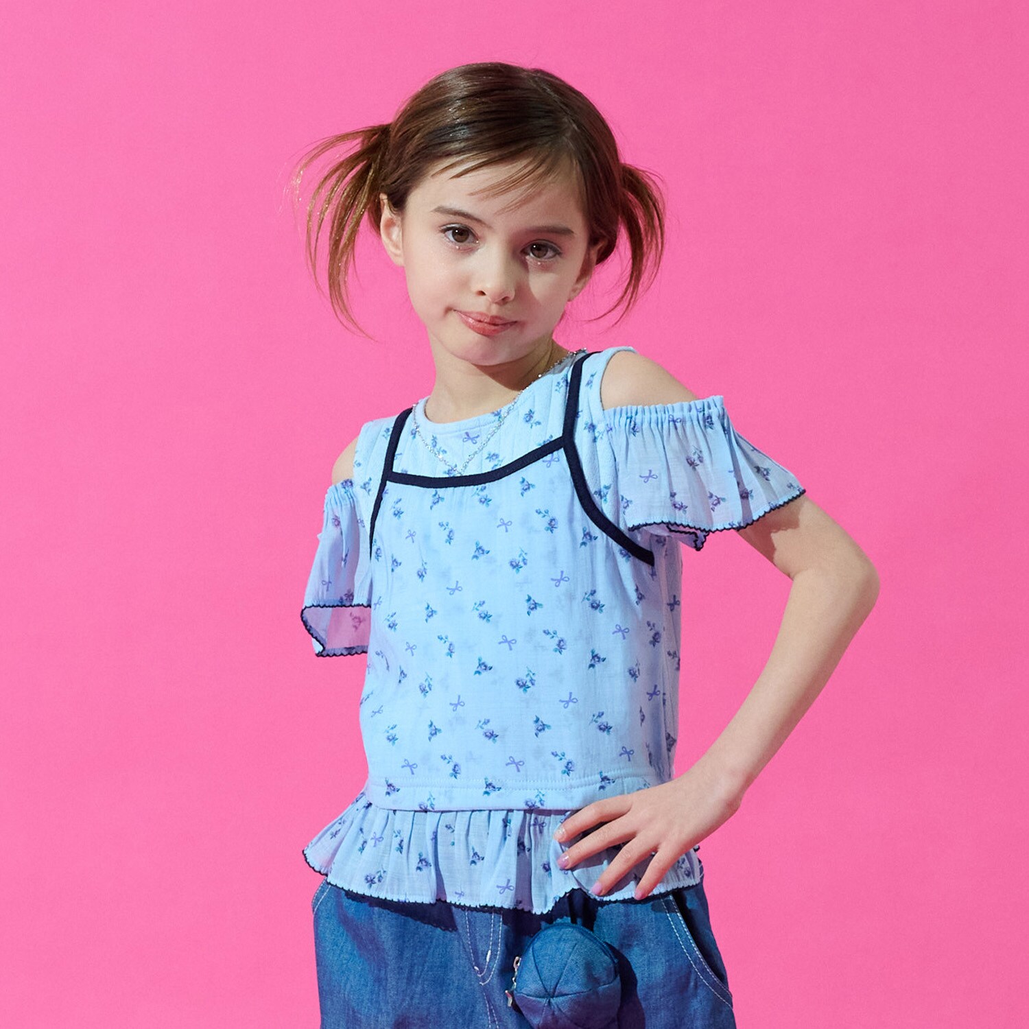 レイヤード風ペプラムTシャツ