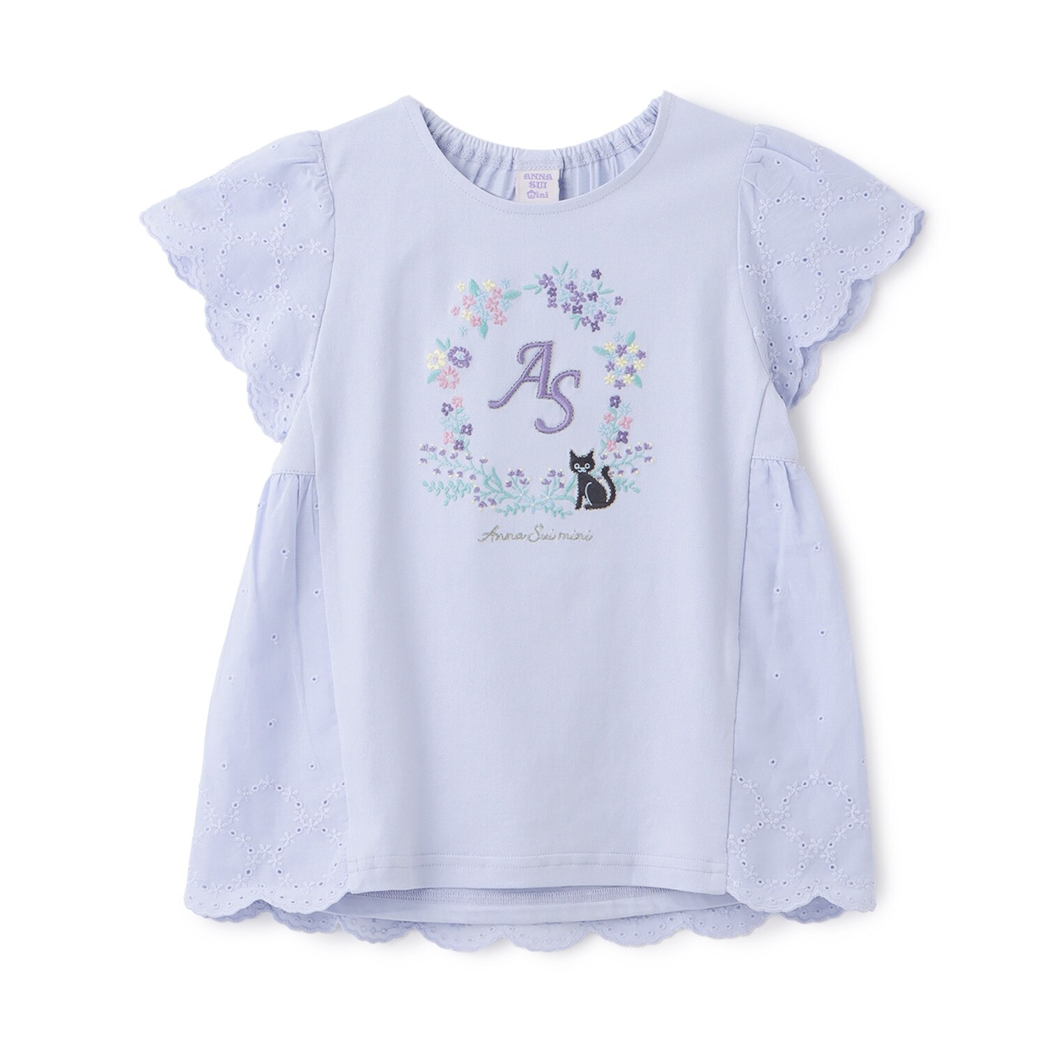 【人気商品再入荷】【直営店で取り扱い無し】花リースネコ刺しゅうTシャツ