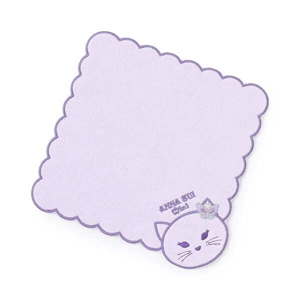 ネコフェイス起毛パイルハンカチ