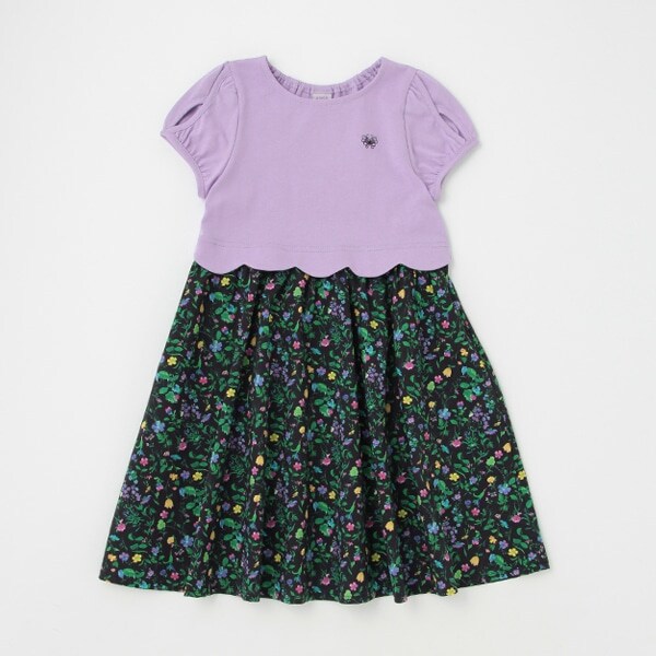 ボタニカル総柄ドッキングワンピース