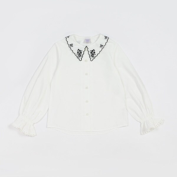 スカラ衿ブラウス