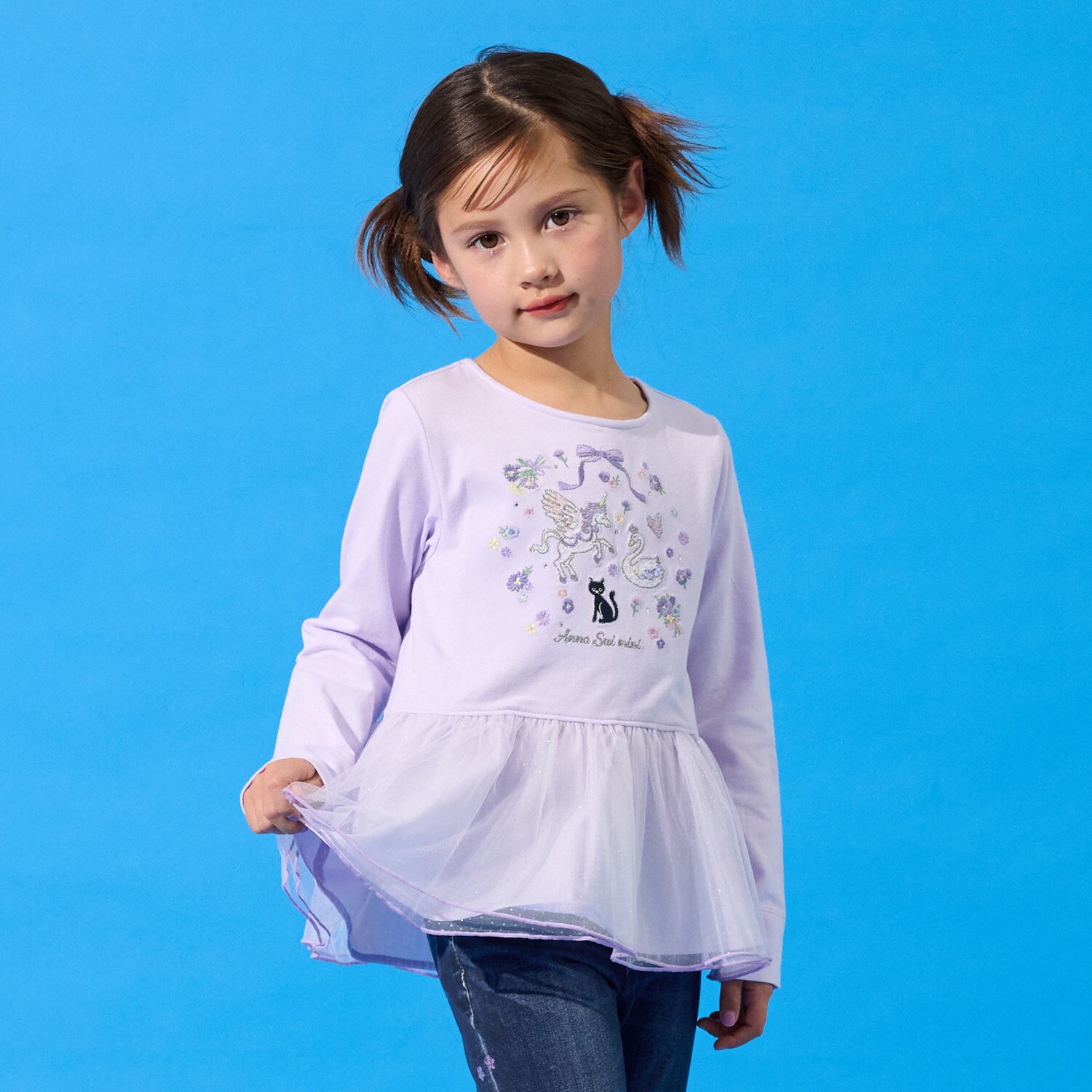 ペプラムチュールドリーミー長袖Tシャツ