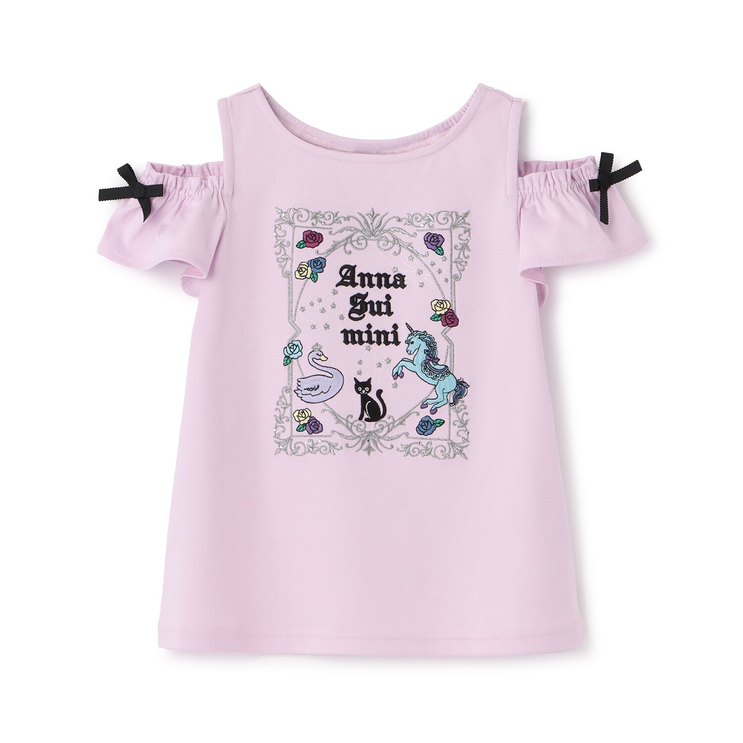 ☆彡星座刺しゅう肩開きTシャツ