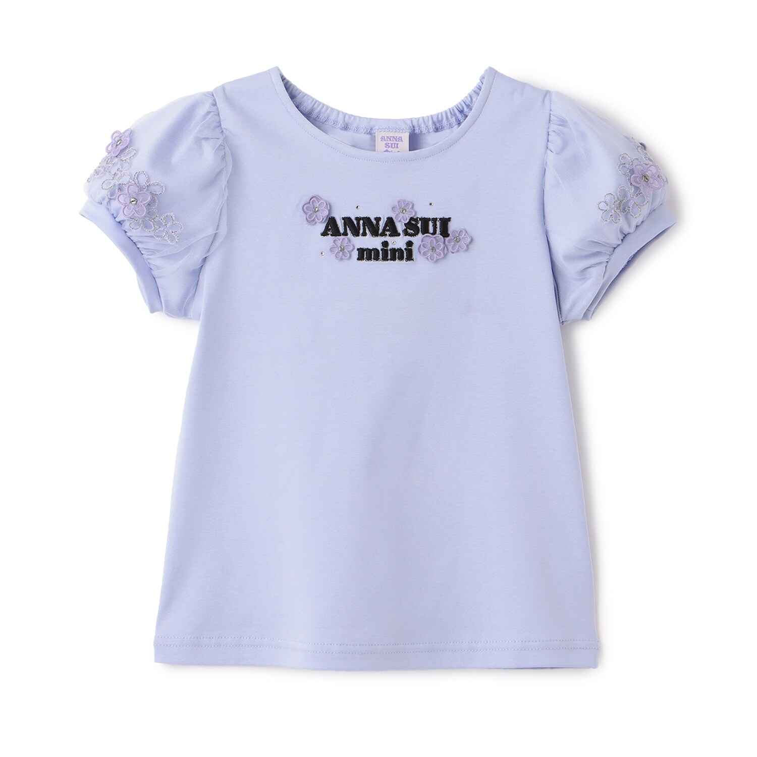 【人気商品再入荷】【直営店で取り扱い無し】袖チュール花ロゴ半袖Tシャツ