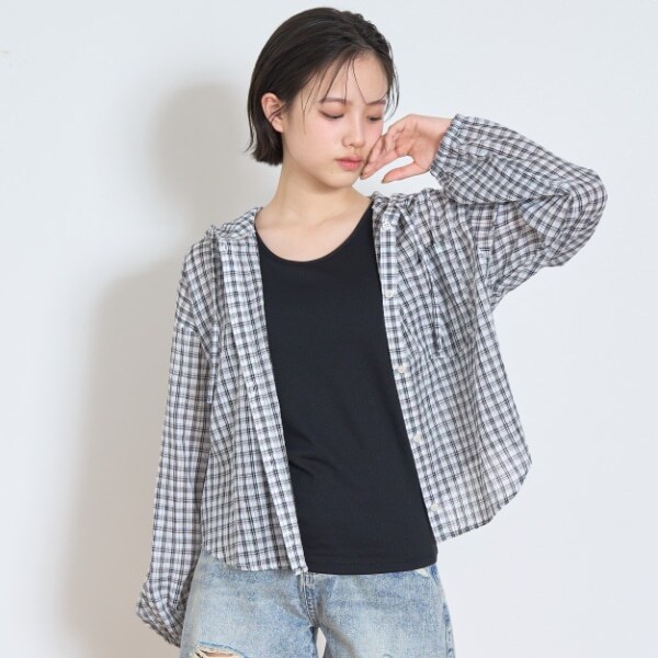 【LTXC】チェックシアーパーカ