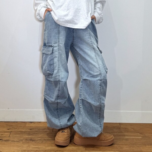 【LTXC】【速乾】【ストレッチ】デニムカーゴパンツ
